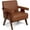 Brown, variant on Coewske Modern Comfy Accent Chair Faux Leather Comfy Leisure Arm Chair w/ Wood Frame Home Office Brown