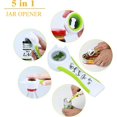 thumbnail image 3 of Manual Can Opener, 5 in 1 Multifunctional Jar Opener Multi Kitchen Tool Bottle Opener, Easy Jar Opener Suitable for Low Hand, Arthritis, Elderly, Women(Green), 3 of 5