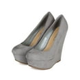thumbnail image 5 of Breckelles CK32 Women Suede Round Toe Platform Wedge Heel, 5 of 5