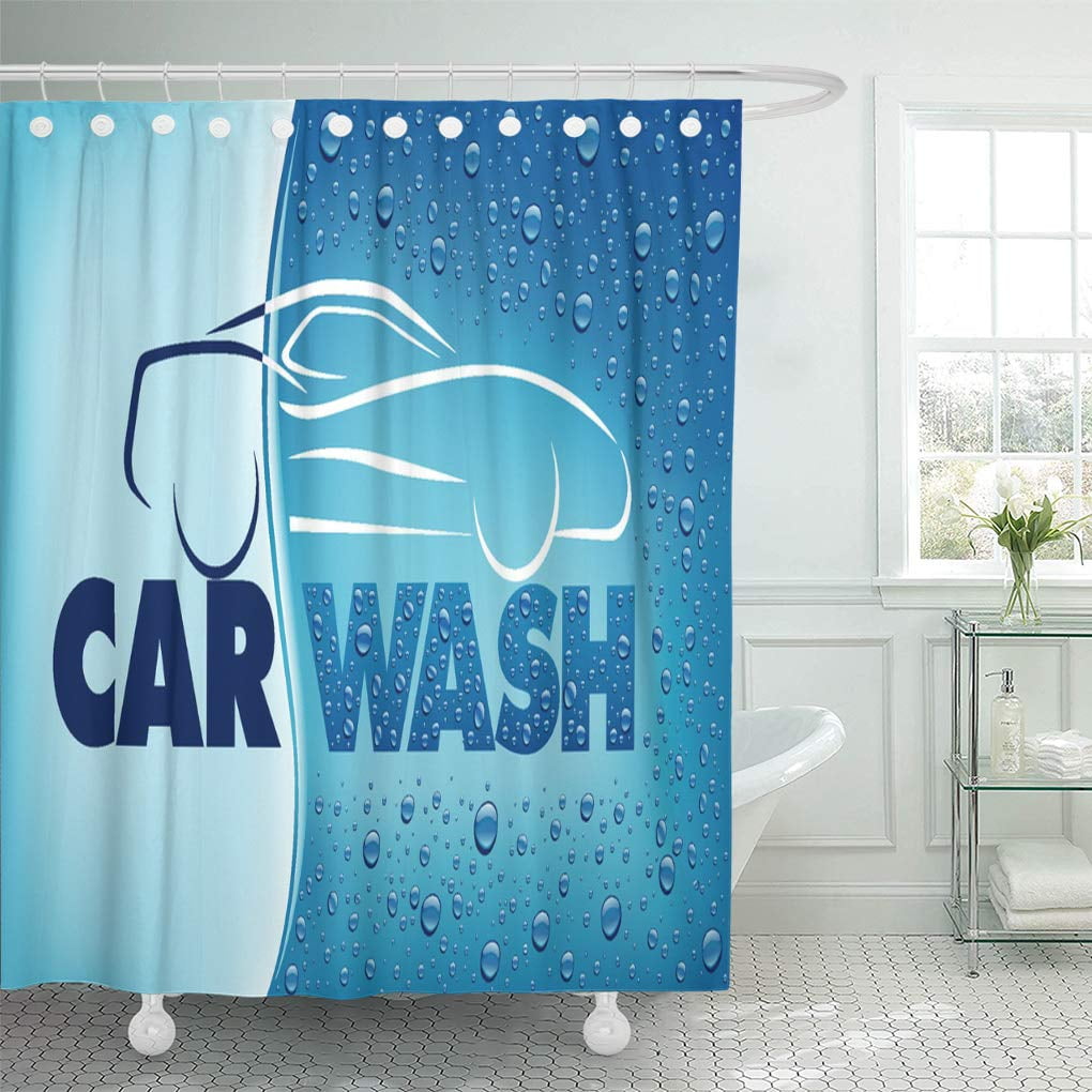 Yusdecor Aqua Blue Pressure Car Wash Many Water Drops Washer Bathroom Decor Bath Shower Curtain 66x72 Inch Walmart Canada