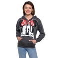 thumbnail image 5 of Disney Women's Minnie Mouse Hoodie Sweatshirt Pullover Minnie Face Charcoal, 5 of 9