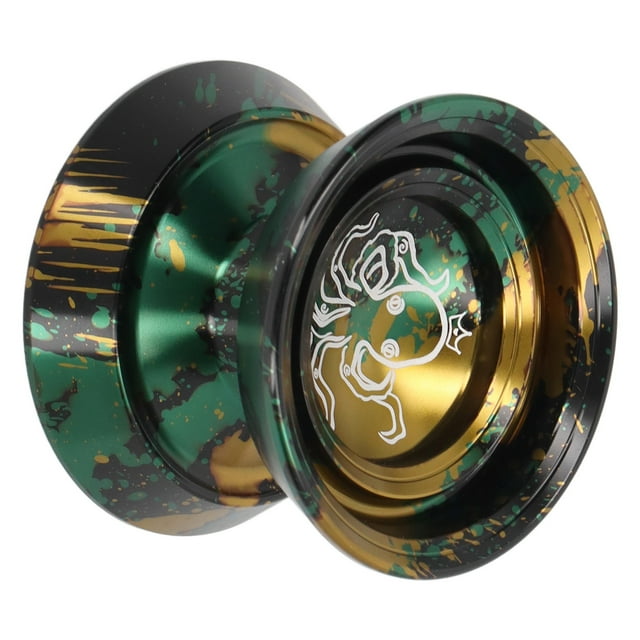 Professional Yoyo Ball, Unresponsive Aluminum Alloy Yoyo with Powerful Rotation, Smooth Sandblasting Treatment, Metal Ball Shell, Stainless Steel Bearings with 3 String, 1 Glove