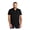 Deep Black, variant on Unisex Stretch Pique Polo | Short Sleeve Collared Shirt for Men & Women, Casual Performance Polo for Work - White L