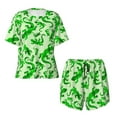 thumbnail image 2 of Yiaed Green Lizard Print Short Sleeve Pajama Sets for Women Casual Crew Neck 2 Piece Lounge Sets Women's Short-Sleeved Pajama-XX-Large, 2 of 5
