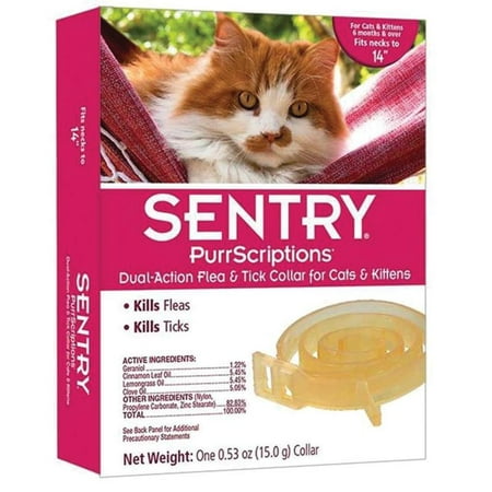 Sentry PurrScriptions Dual-Action Flea & Tick Collar for Cats and Kittens, 3 Month