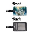 thumbnail image 4 of Wolfpack Snowy Forest Wolf Scene Watercolor Faux Leather Travel Luggage Tag, 4 of 7