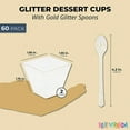 200Pack Gold Glitter Square Dessert Cups with Spoons, 100 Disposable