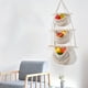thumbnail image 5 of Organizador de cestas de fruta colgante 3 niveles de caja de almacenamiento de pared de yute | Algodón tejido a mano | Gran Capacidad | Café Blanco | Estantería decorativa que ahorra espacio para, 5 of 6