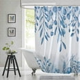 thumbnail image 4 of Extra Long Shower Curtain 72x84 inch Length, Aesthetic Blue Eucalyptus Leaf Shower Curtain Sets with Hooks for Bathroom,Water Resistant Polyester Fabric, 4 of 4