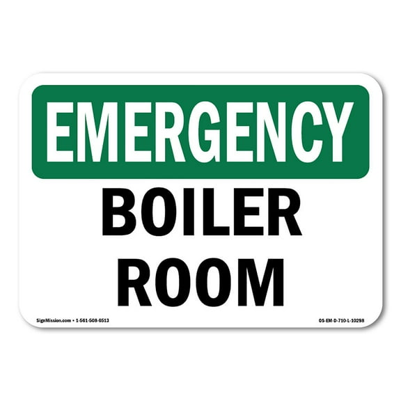 OSHA EMERGENCY Sign - Boiler Room | Decal | Protect Your Business, Construction Site, Warehouse & Shop Area | Made in the USA