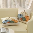 thumbnail image 5 of Fall Pillow Covers 16x16 Set of 2 Watercolor White Orange Blue Green Pumpkins Throw Pillows Outdoor Fall Decoration Pillow Cases Autumn Thanksgiving Harvest Cushion Case for Couch Home Decor, 5 of 7