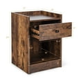 thumbnail image 3 of Giantex Set of 2 Nightstand, End Table w/Storage Drawer, Wooden Sofa Bed Side Table for Home & Office, Brown, 3 of 6