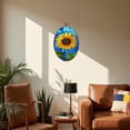 thumbnail image 5 of Canvas Wall Art Decorative Sunflower Glass Panel Stained Oval Framed Canvas Prints Vintage Wall Hanging Decor for Home Office Decorations 8.6"x11.4", 5 of 7