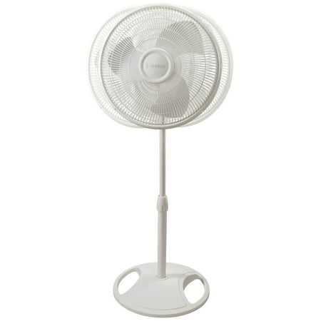 Lasko 16 Oscillating 3-Speed Pedestal Fan with Adjustable Height, 47 H, White, S16200, New