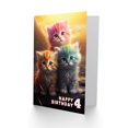 thumbnail image 2 of 4th Birthday Greeting Card Cute Rainbow Kittens Kids Age 4 Year Old Child, 2 of 3