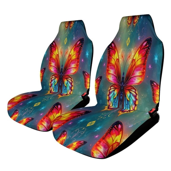 Car Seat Covers Colorful Butterflies Vibrant Art Design Universal Size Fit For Most Car Suv Truck Van Car Accessories Interior Seat Covers For Car Full Set