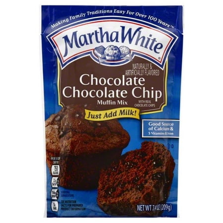 (4 Pack) Martha White Chocolate Chocolate Chip Flavored Muffin Mix,