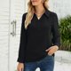 thumbnail image 2 of Camisas Para Mujer, Camisetas de Gran Tamaño, Manga Larga, Moda Informal, Cuello en V Liso, Camiseta Suelta, Blusa de Otoño, Jersey, Tops Con Botones Odeerbi ODB135005, 2 of 4