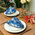 thumbnail image 3 of GZHJMY Blue Flowers Pattern Cloth Napkins Washable Reusable Polyester Dinner Napkins 20 x 20 Inch for Home Weddings Parties Holiday Table Napkins Set of 1, 3 of 6