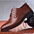 thumbnail image 3 of Zapatos de cuero para hombres Zapatos de vestir de negocios Zapatos de punta para hombres jóvenes, 3 of 4