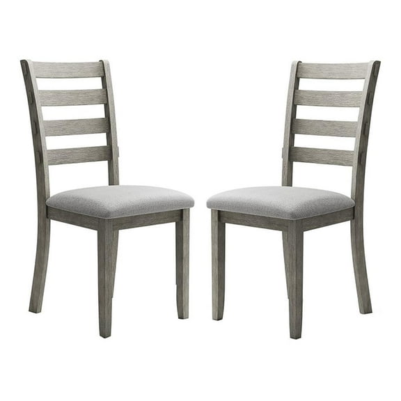 Bowery Hill Modern Wood Padded Side Chairs in Gray (Set of 2)