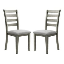 Bowery Hill Modern Wood Padded Side Chairs in Gray (Set of 2)