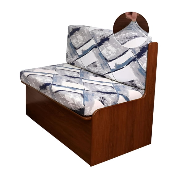 AUQ RV Dinette Cushion Covers Printed Elastic Camper Cushion Slipcover Stretchable Loveseat Sofa Chair Cover Furniture Protector for RV Camper Car Bench 1 Backrest Cover&1 Bench Cover