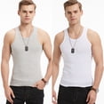 thumbnail image 1 of Chaleco deportivo de algodón blanco liso de mediana edad para hombre, ajustado, elástico, sin mangas, para verano, 1 of 4