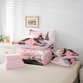 thumbnail image 5 of Homewish Kawaii Princess Dress Bedding Comforter Set 7pcs for Girl, Romantic Love Heart Queen Bedding Sets, Pink Black Fashion Reversible Queen Sheet Sets, Ultra Soft Bedroom Decor, 5 of 7