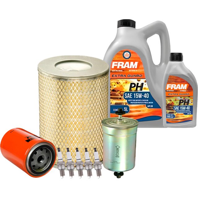 Kit De Afinación Con Aceite 15W40 Mineral, Bujías Platino, Filtro De Aire, Filtro De Aceite Y Filtro De Combustible 10 Piezas Compatible con Volkswagen Eurovan L5 2.5L DE 1992 A 1996
