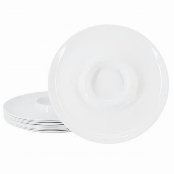 Gibson 136432.01 12 in. Home Greyson Round Melamine Chip & Dip Platter Set, White - 12 Piece