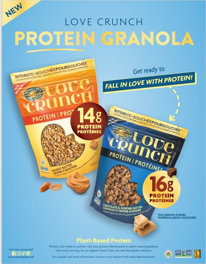 Love Crunch Organic Protein Peanut Butter Granola 312g Pouch, Organic Protein Granola 312g