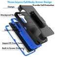 thumbnail image 3 of Galaxy S25 FE 5G Case,Takfox Samsung Galaxy S25 FE 5G Holster Phone Case with Built-in Screen Protector Swivel Belt Clip [3 Layers] Heavy Duty Full Body Protection Shockproof Kickstand Cover - Blue, 3 of 8
