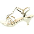 thumbnail image 2 of Delicacy Angel-62 Womens Strappy Rhinestone Dress Sandal Low Heel Shoes, 2 of 7