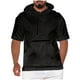 thumbnail image 1 of pstuiky camisetas de hombre, Blusa con capucha de manga corta y bolsillos de color liso para hombre camisas casuales para hombre s, 1 of 7