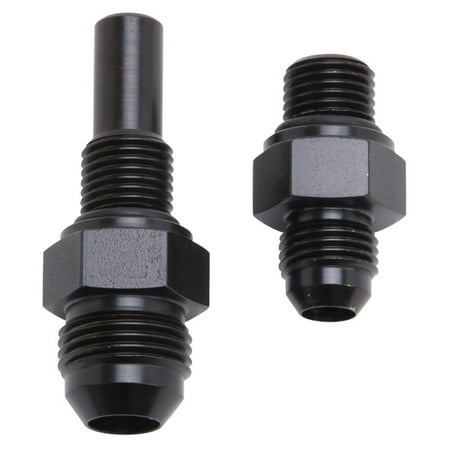 Russell Performance -6 AN to 4L80 Transmission Ports Adapter Fittings (Qty 2) - Black