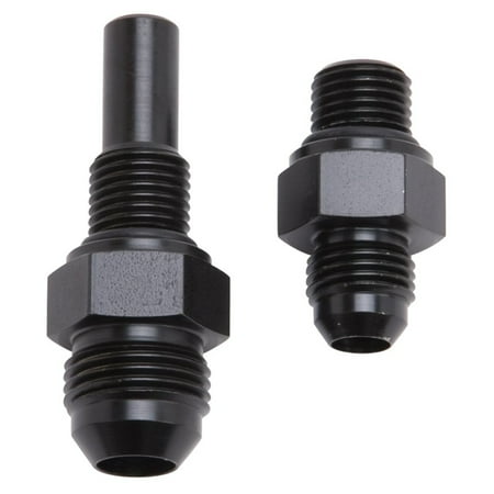 Service Port Fitting - Russell Performance -6 AN to 4L80 Transmission Ports Adapter Fittings (Qty 2) - Black Zinc