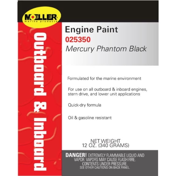 Moeller 025350 Motor Paint Color for Mercury - Phantom Black