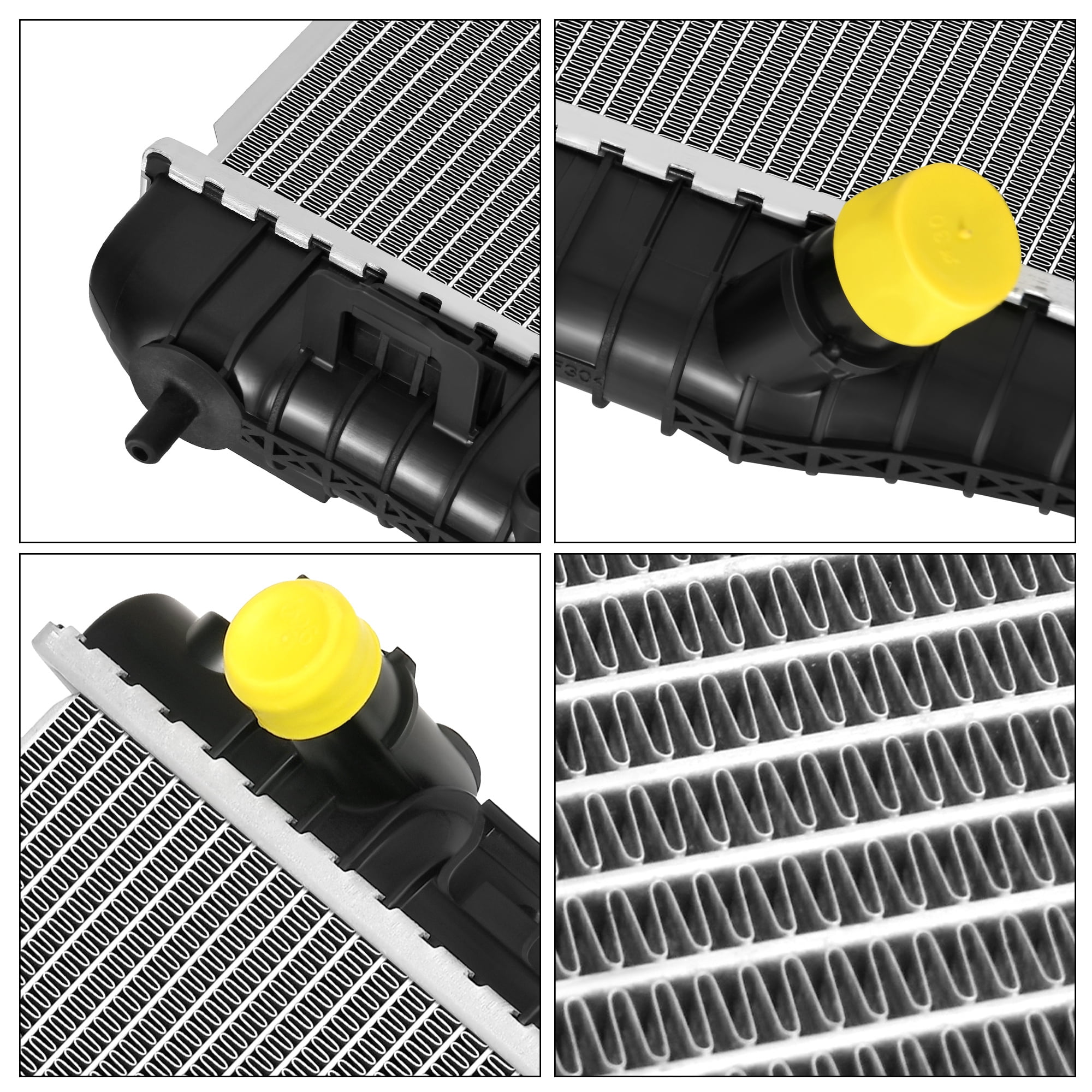 LEDKINGDOMUS Direct Fit Aluminum Radiator for 2003-2007 Ford Courier 1.6L L4 & 2005-2016/2019 Fiesta 1.6L L4 Replaces AE8Z8005B CU13201