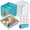Blue, variant on 5 Inch 50 Pack Disposable Food Containers - Small Paper Boxes with Clear Lids, Greaseproof Dessert Bakery Takeout Boxes for Sandwich Cookies Sushi Cake Slice Strawberries - Pink