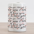 thumbnail image 2 of I Love You Ceramic Toothbrush Holder, Beauty of Love Style Typography Birthday Forever Never Let Me Go Print, Decorative Versatile Countertop for Bathroom, 4.5" X 2.7", Red Black White, 2 of 4