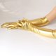 thumbnail image 2 of 1 par de guantes sexis de charol, guantes ajustados y alargados, guantes de actuación de baile con tubo de acero recubierto de cuero brillante (dorado), 2 of 5