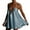 bleu, variante sur ITFABS Robe Courte Ligne A à Bretelles Chaîne Col en V Creux Couleur Unie pour Femmes