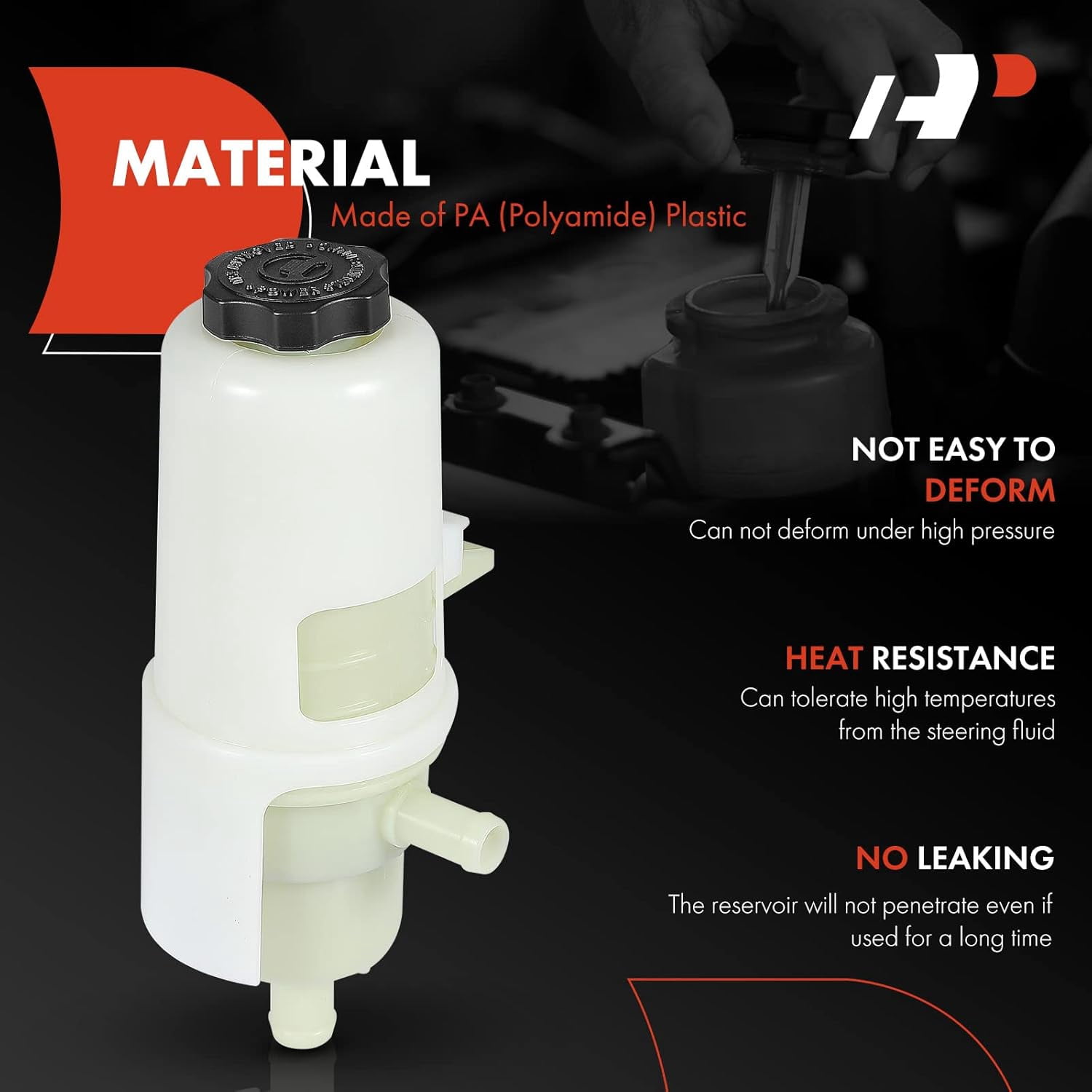A-Premium Power Steering Reservoir/Tank with Cap Compatible with Ram 2500 2019-2021, 3500 2019-2021, 4500 2019-2020, 5500 2019-2020, 6.4L 6.7L, Replaces 68395974AA