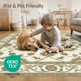 thumbnail image 4 of ODIKA 9'x12' Washable Area Rug Non-Slip, Chair-Friendly Boho Large Allover Clusters Crisp Print Balanced Cream Farmhouse for Dining Room, Basement, Office, 4 of 7