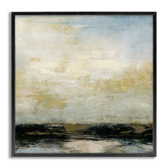 Stupell Industries Abstract Paint Streak Landscape Landscape Painting Gray Framed Art Print Wall Art, 24 x 24