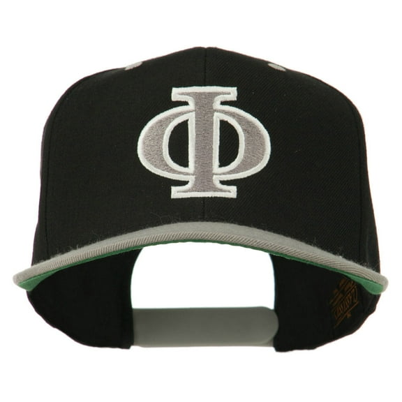 Greek Alphabet PHI Embroidered Cap - Black Silver OSFM