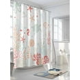 thumbnail image 3 of Shower Curtains Sea Turtle Shell Bath Curtain Coral Seaweed Starfish Jellyfish Red Waterproof Bathroom Shower Curtain Set with Hooks Decoration 72 x 72 Inches, 3 of 7