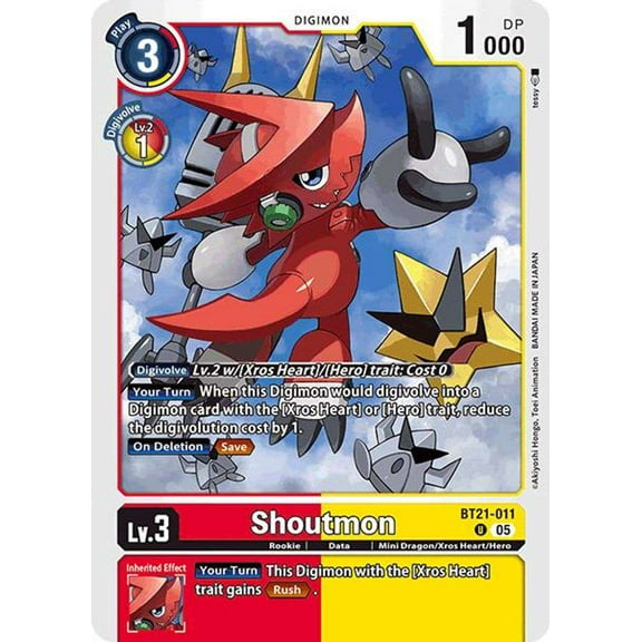 Digimon World Convergence Uncommon Shoutmon BT21-011