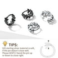 thumbnail image 4 of ChicSilver Women Black Hoop Earrings 925 Sterling Silver Small Leaf Round Huggie Earrings Charm Birthday Christmas Jewelry Gift, 4 of 8